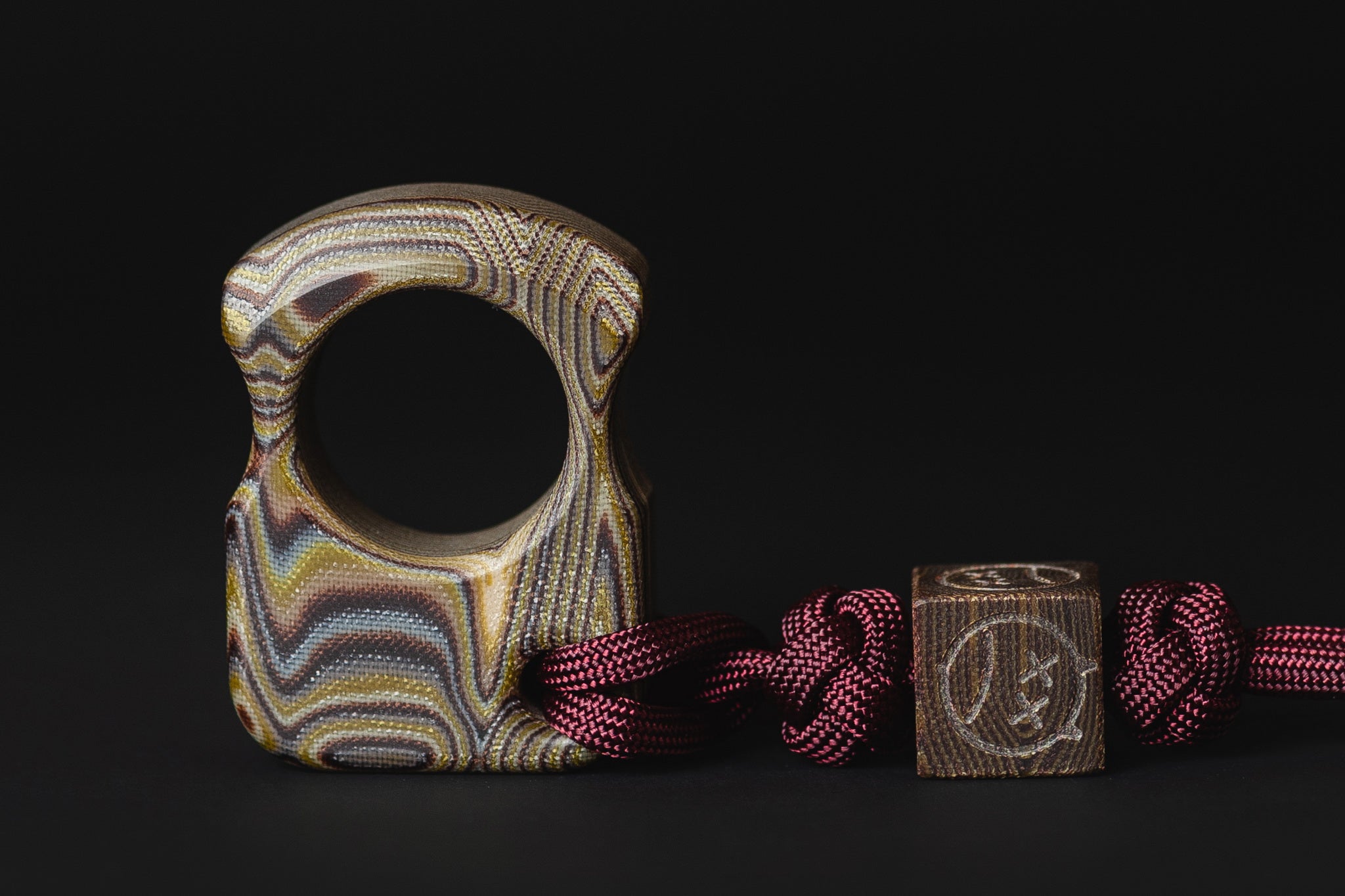 Pocket Art Everyday Carry Set | S01 Eco Wood Micarta & Lanyard Bead