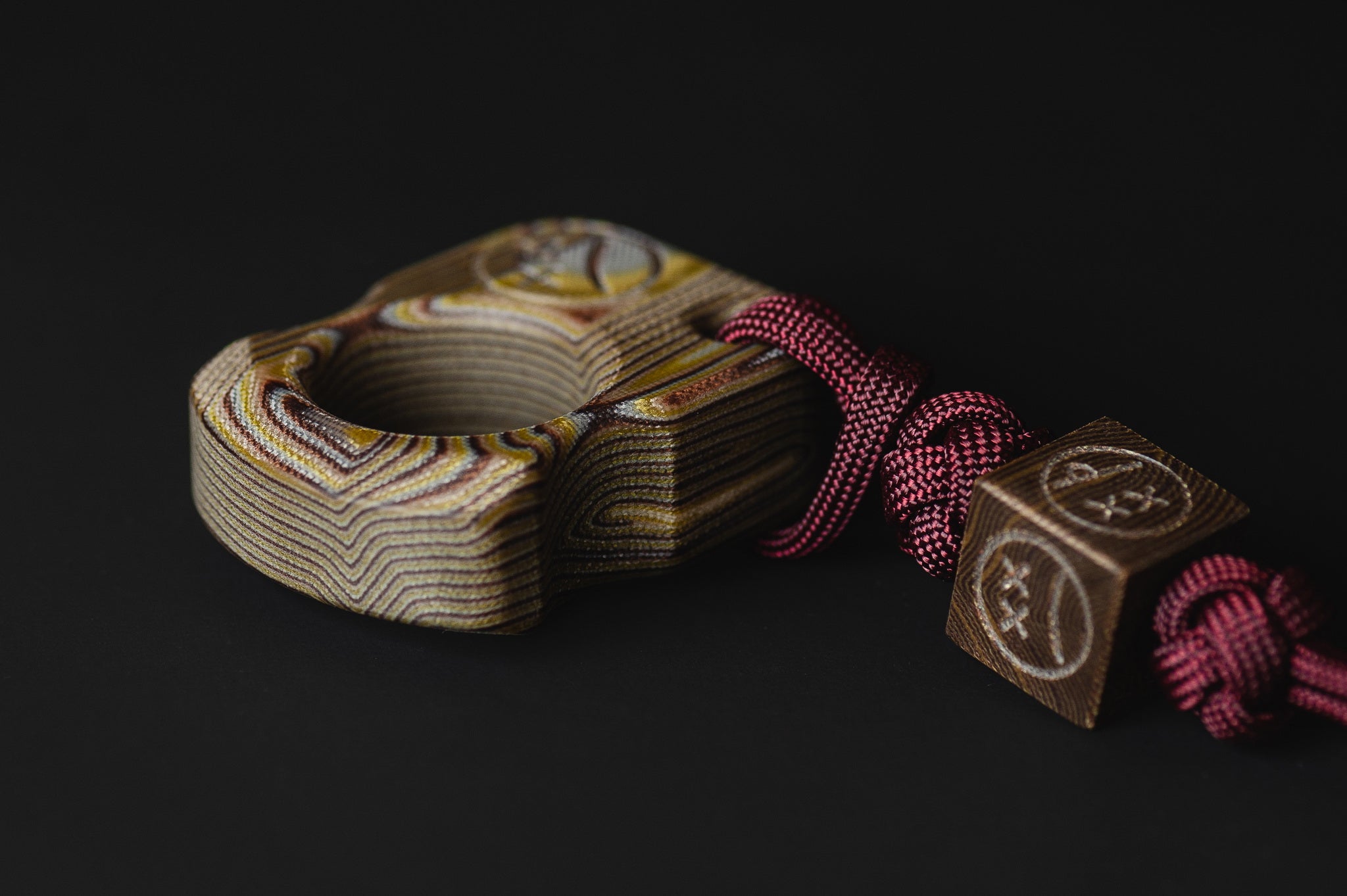 Pocket Art Everyday Carry Set | S01 Eco Wood Micarta & Lanyard Bead