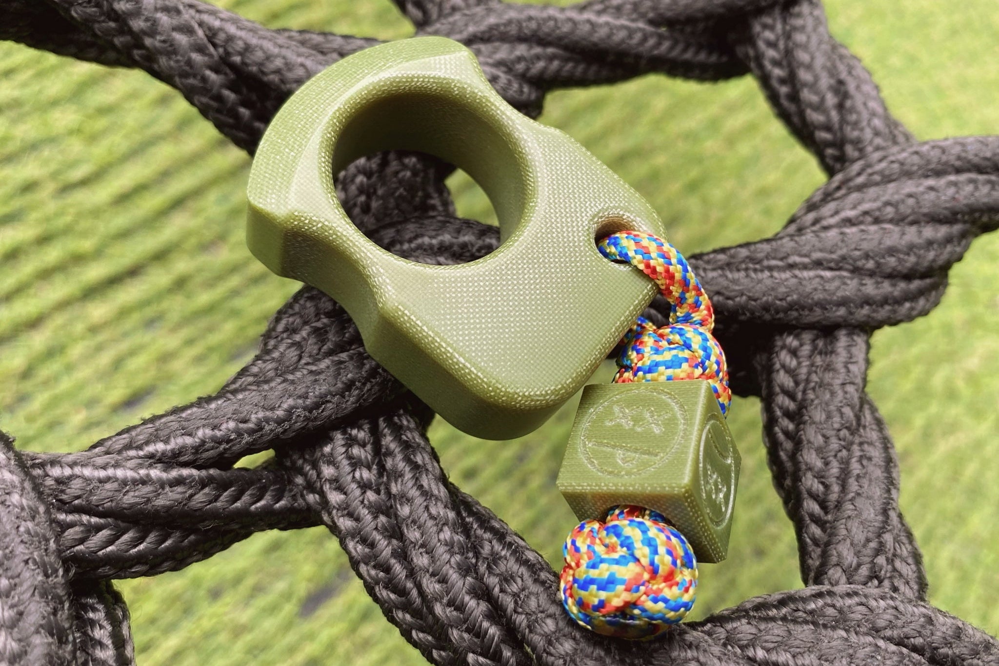 Pocket Art Everyday Carry Set | S01 Olive Green Micarta & Lanyard Bead