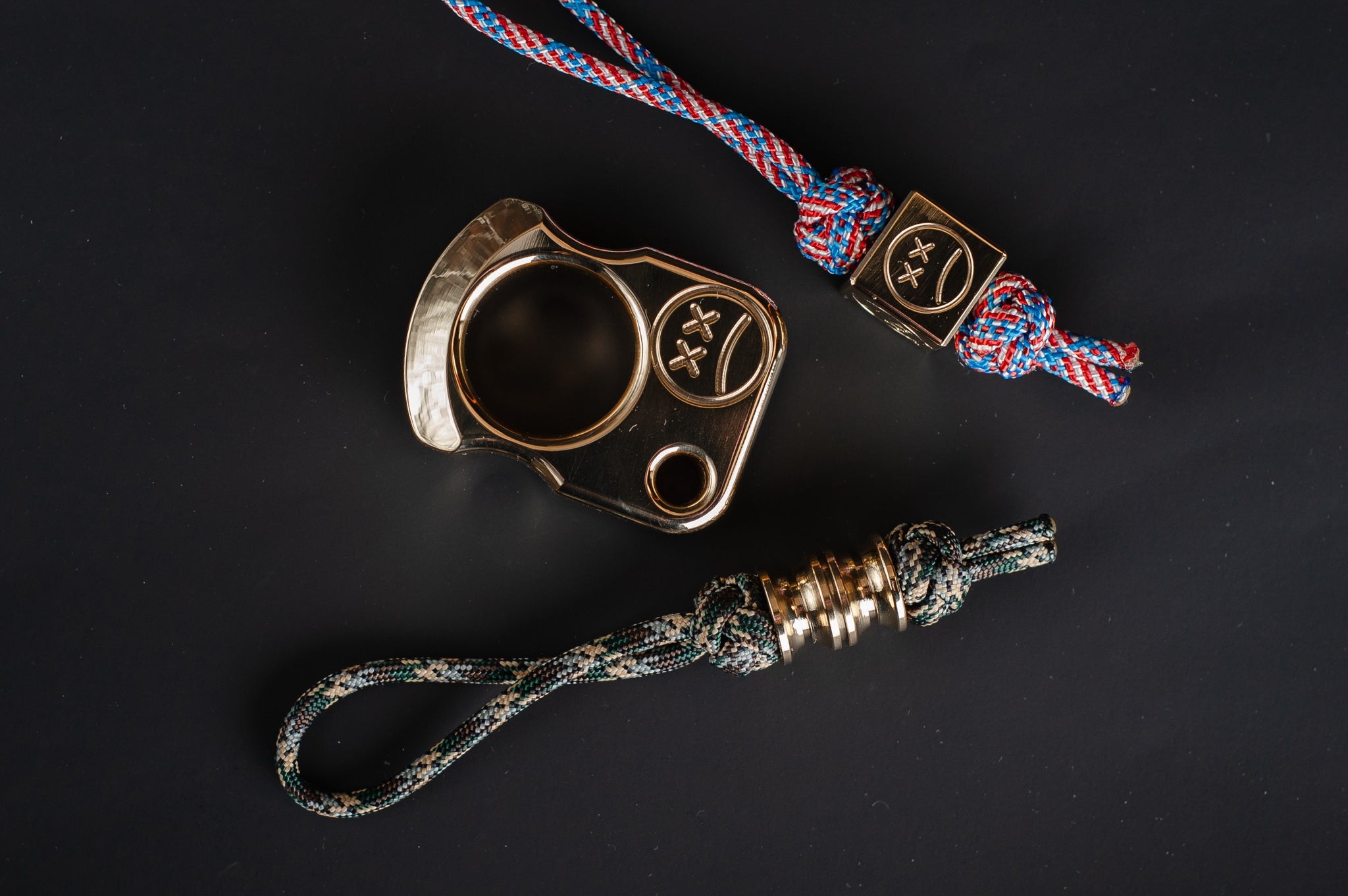 Pocket Art Everyday Carry Set | S01 Solid Brass Polished & Lanyard Bead