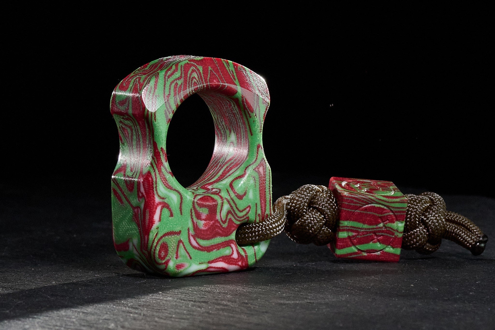 Pocket Art Custom Edition Artifact | S01 Red & Green Micarta & Bead