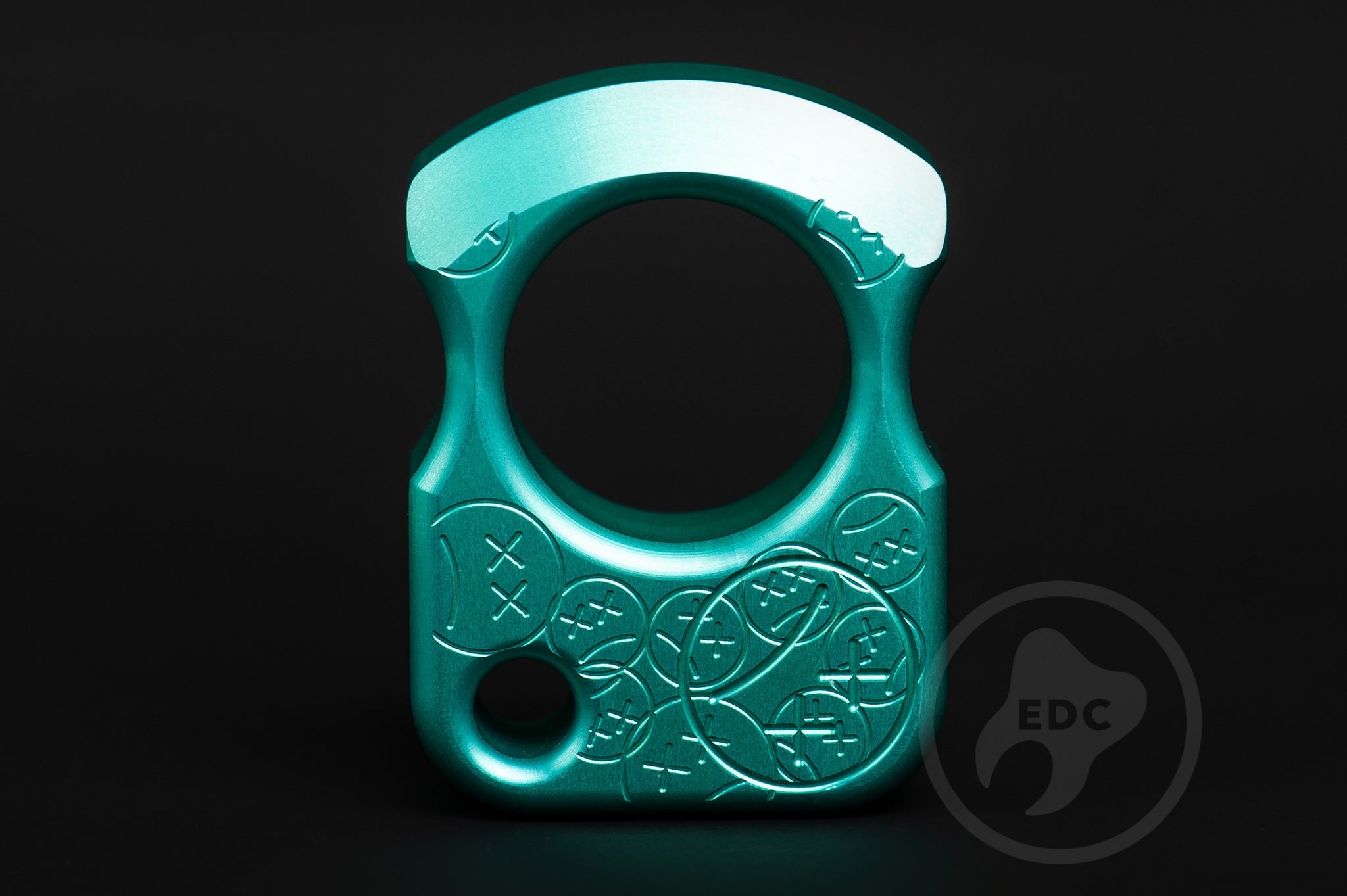 Pocket Art Everyday Utility Tool S01 Sad Face Stamp | Teal Anodized