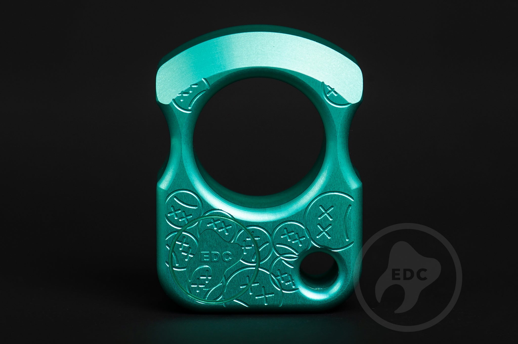 Pocket Art Everyday Utility Tool S01 Sad Face Stamp | Teal Anodized