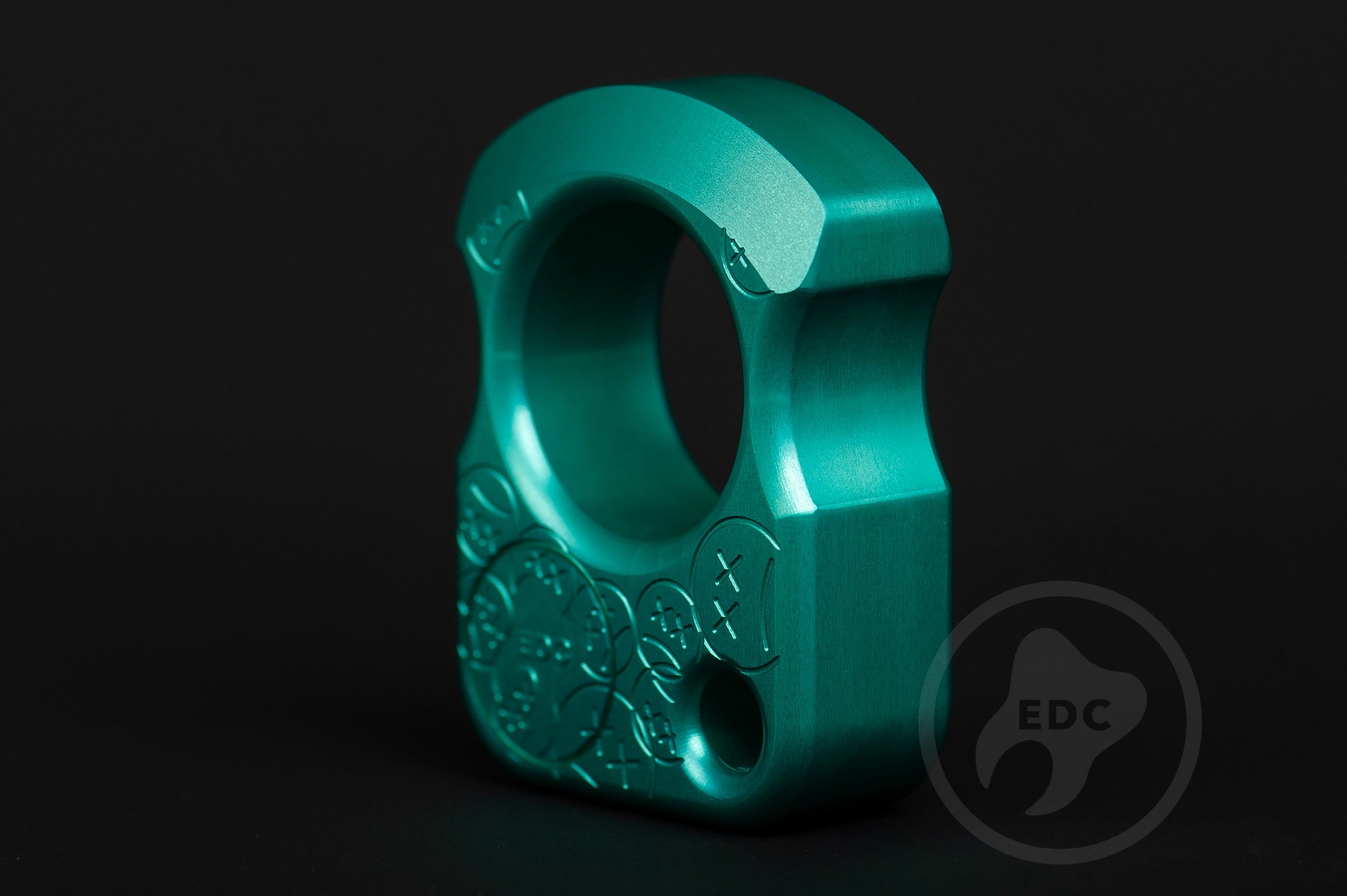 Pocket Art Everyday Utility Tool S01 Sad Face Stamp | Teal Anodized