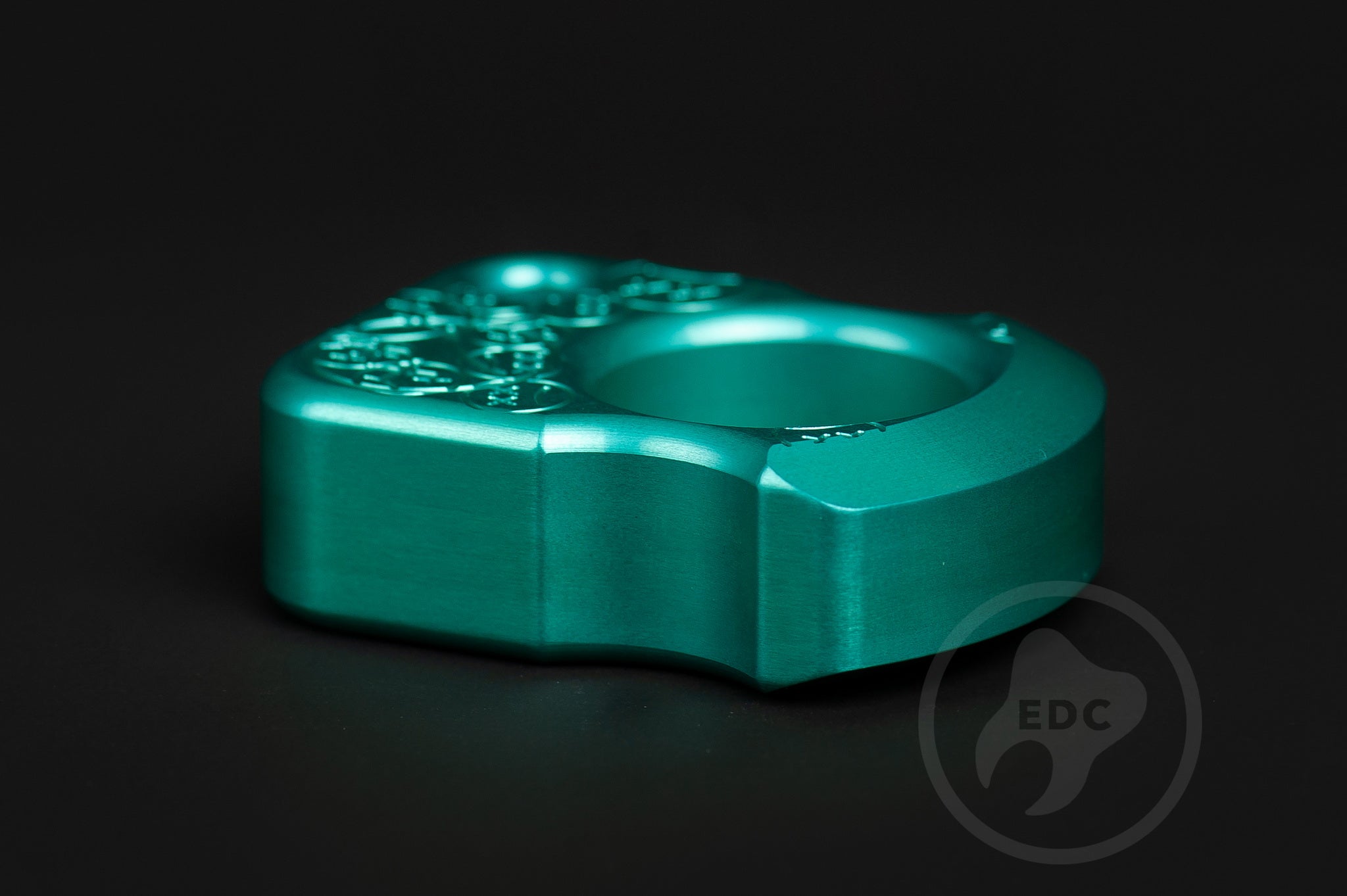 Pocket Art Everyday Utility Tool S01 Sad Face Stamp | Teal Anodized