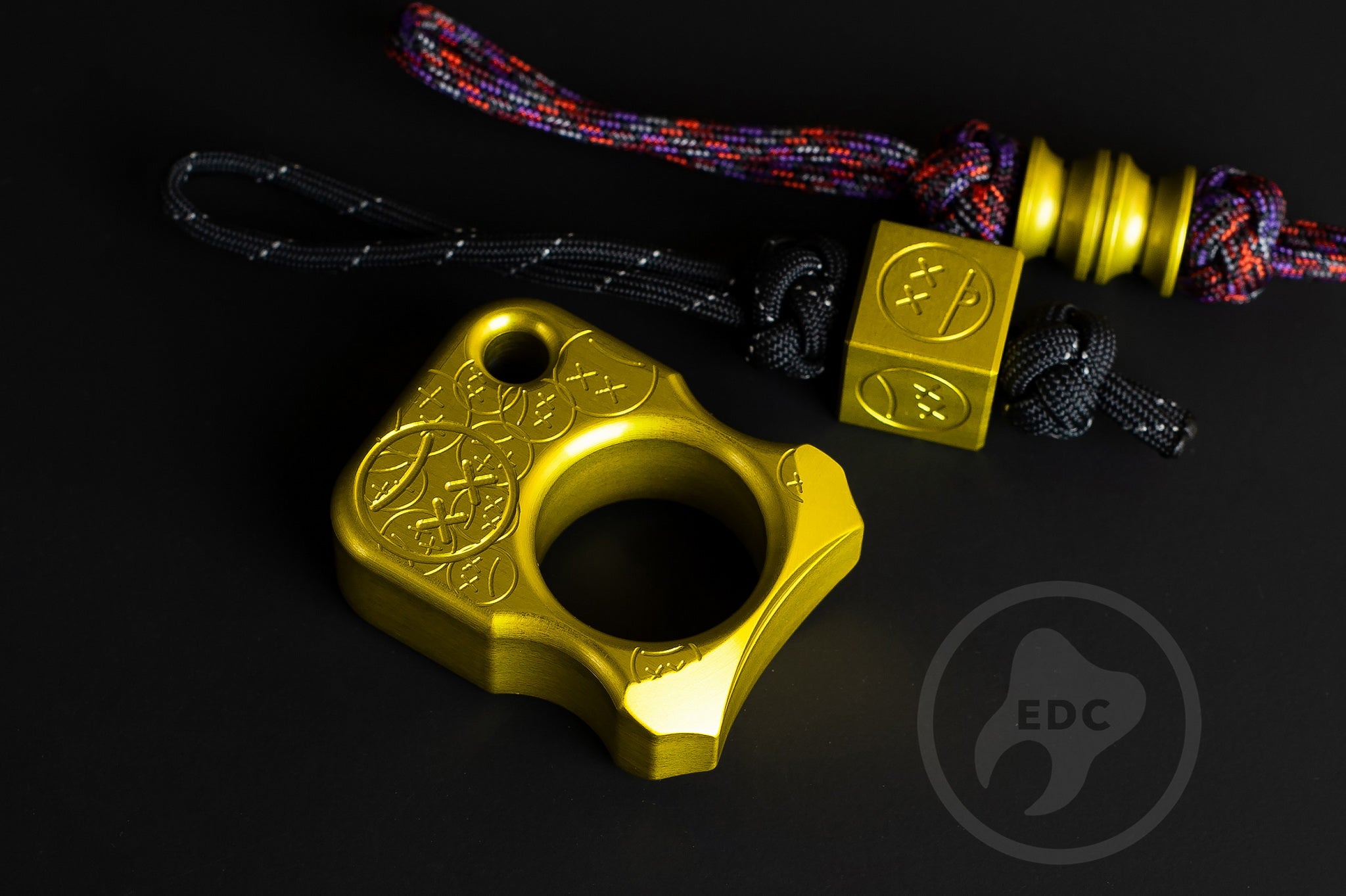 Pocket Art Minimalist EDC S02 Sad Face Stamp | Yellow Anodized