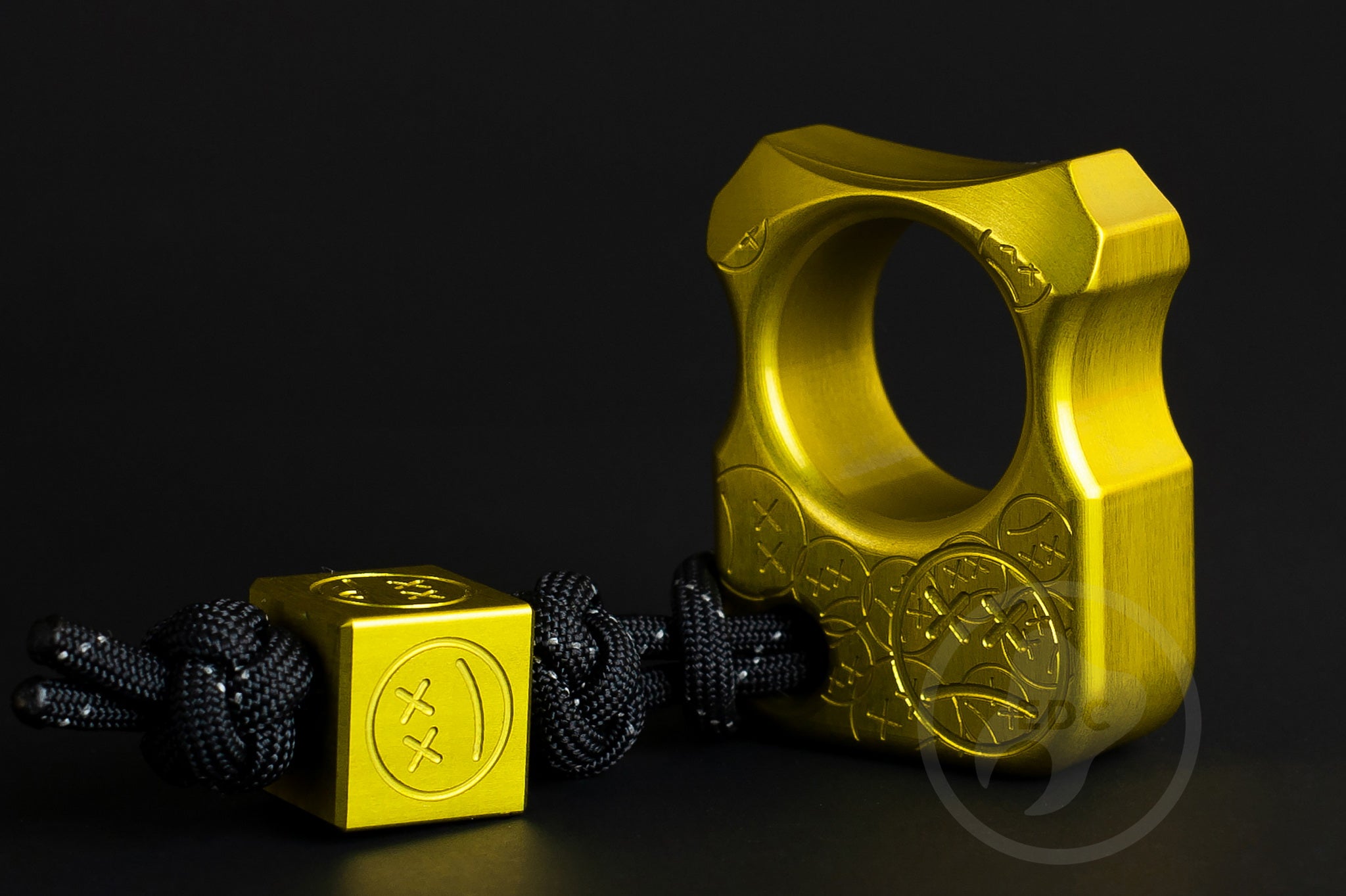 Pocket Art Minimalist EDC S02 Sad Face Stamp | Yellow Anodized