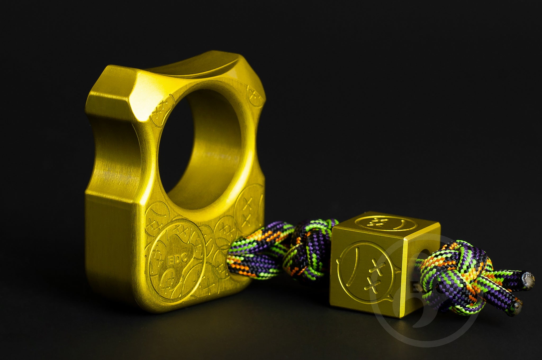 Pocket Art Minimalist EDC S02 Sad Face Stamp | Yellow Anodized