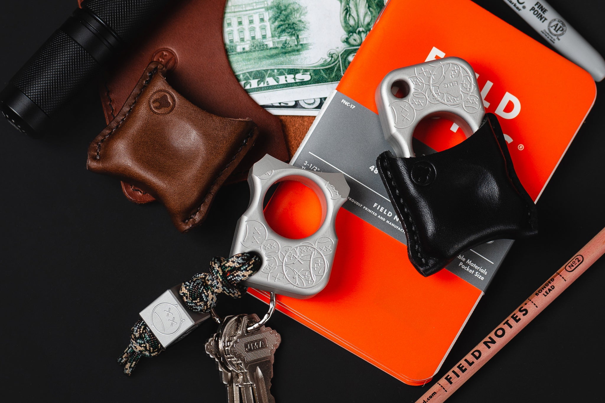 Pocket Art S02 Sad Face Stamp | Grey Anodized Tactile Tool