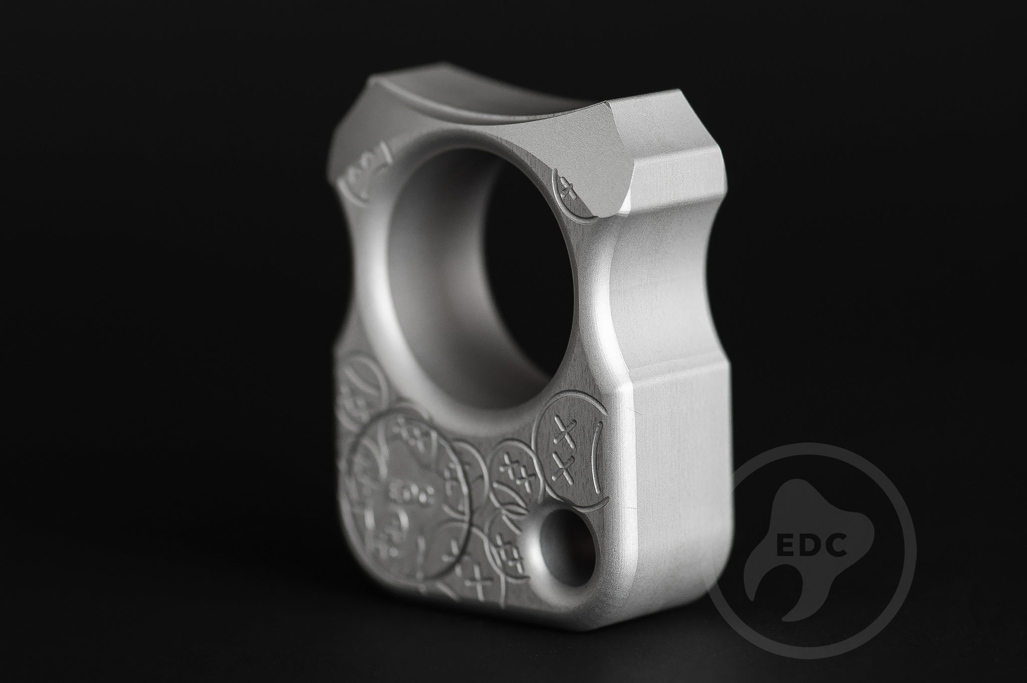 Pocket Art S02 Sad Face Stamp | Grey Anodized Tactile Tool