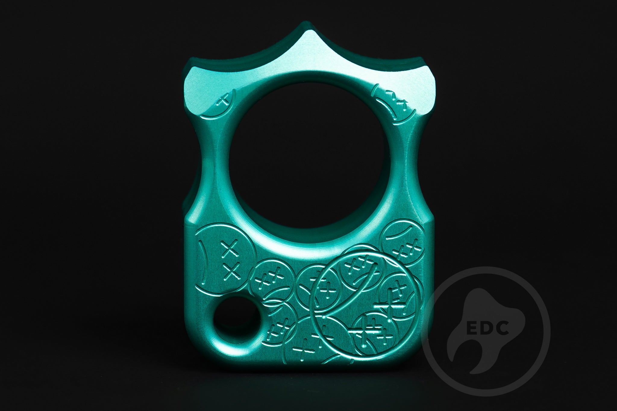 Pocket Art EDC Gear S03 Sad Face Stamp | Teal Anodized