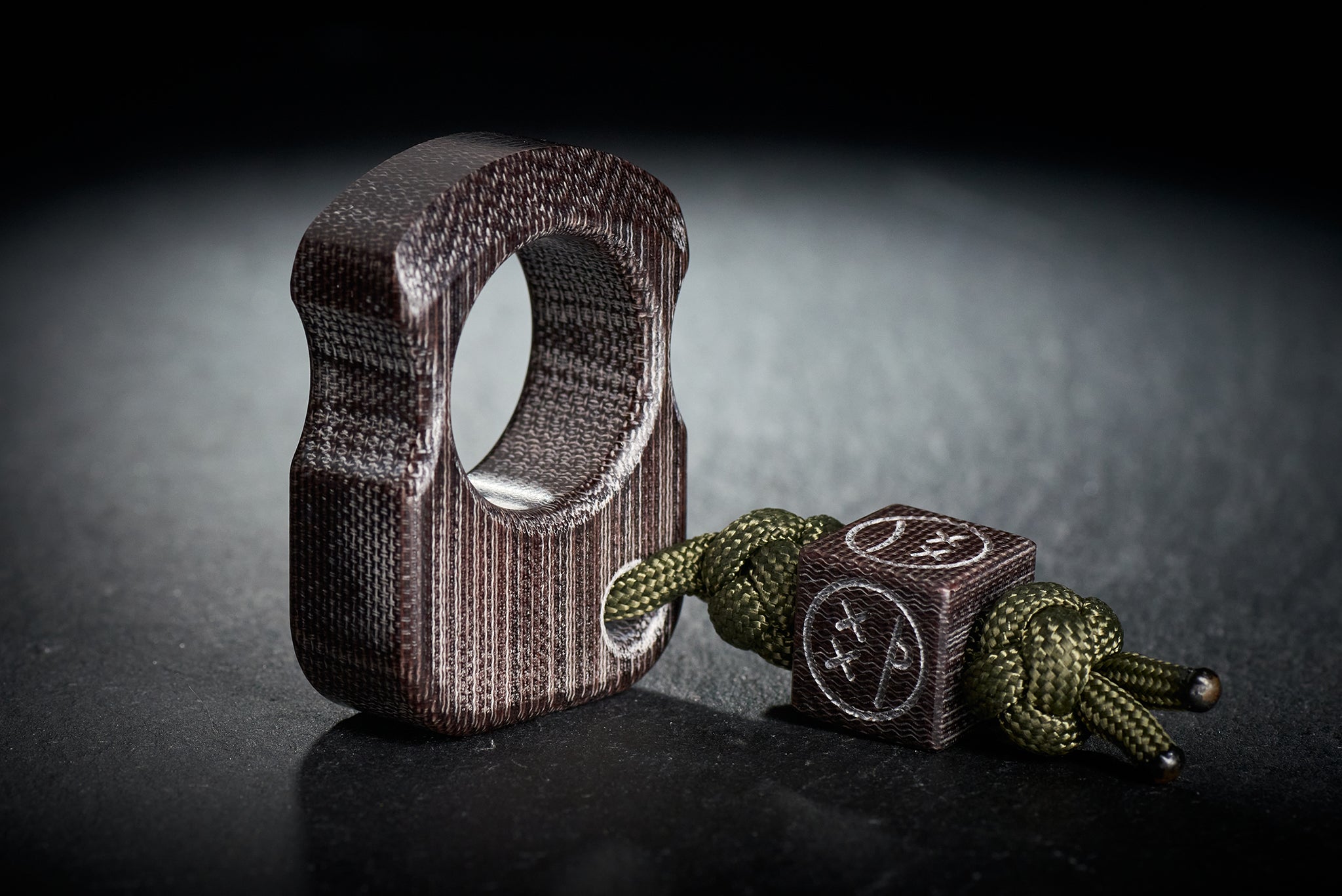 Pocket Art SFK 01 Brown Canvas Micarta | Earthy Single Finger Tool