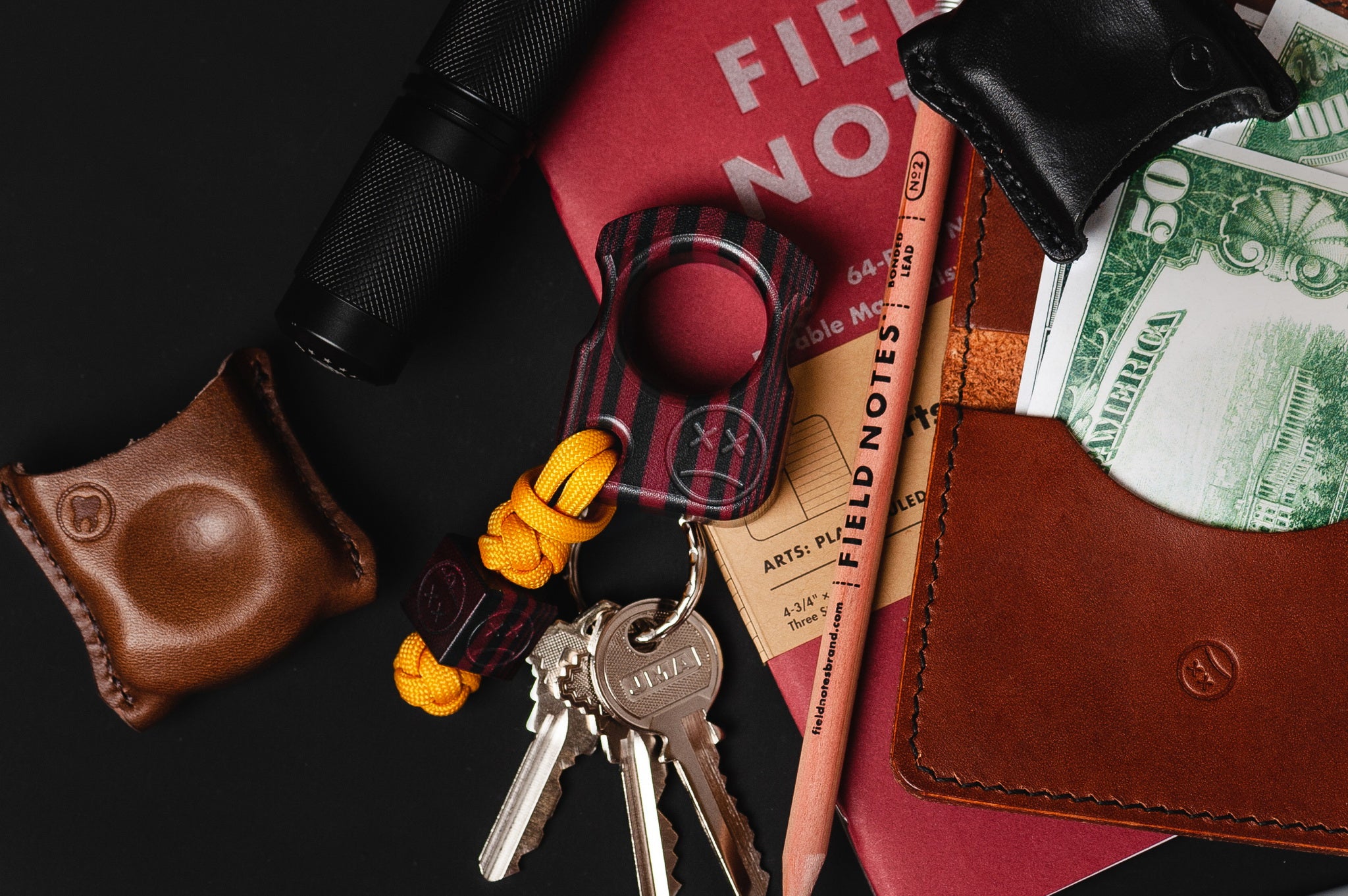 Pocket Art Everyday Carry Tool | SFK 01 Burgundy Black Micarta