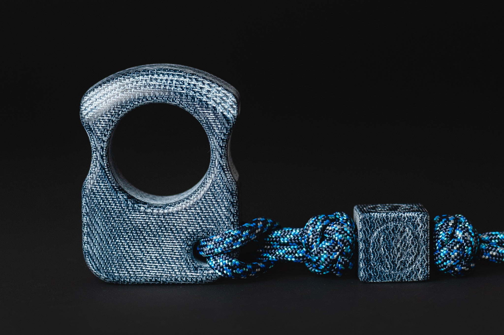 Pocket Art SFK 01 Denim Micarta | Single Finger Keychain Tool Set