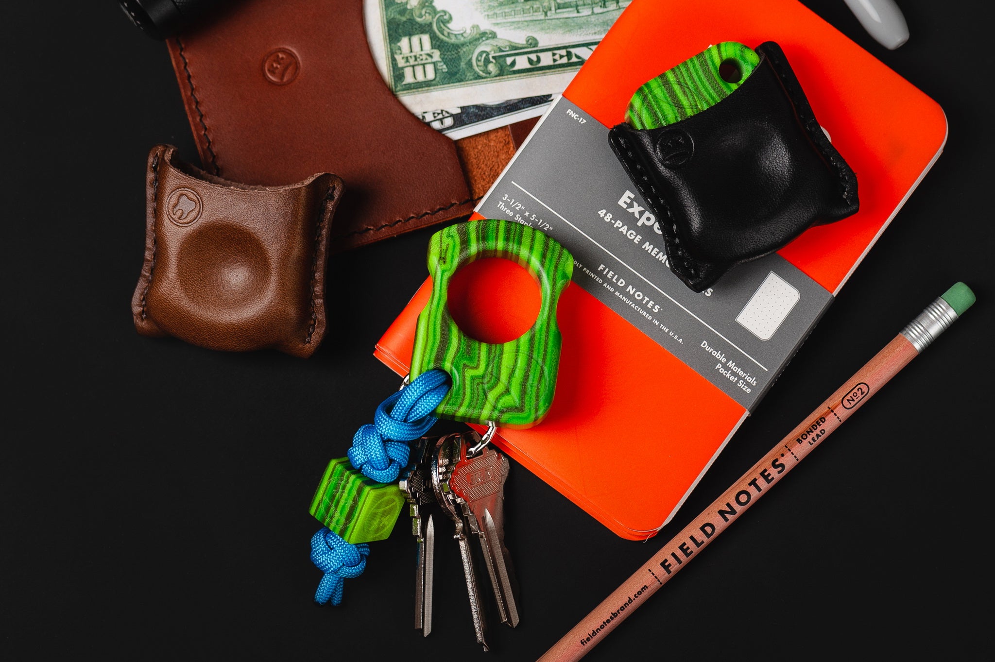 Pocket Art SFK 01 Tropics Micarta | EDC Single Finger Keychain