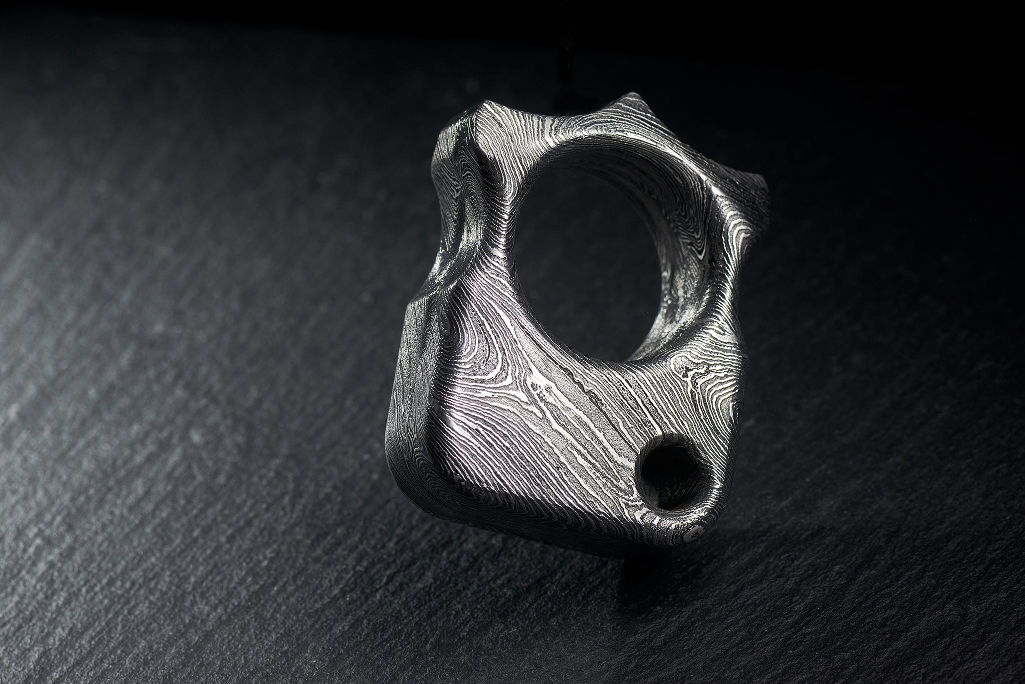 140g heavyweight S03 model forged damascus steel with high-contrast etching-4