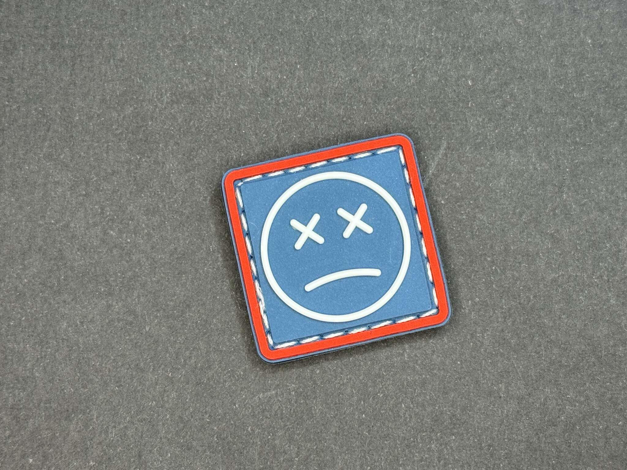 Sad Face Ranger Eye PVC Patch Blue Red and White for EDC gear