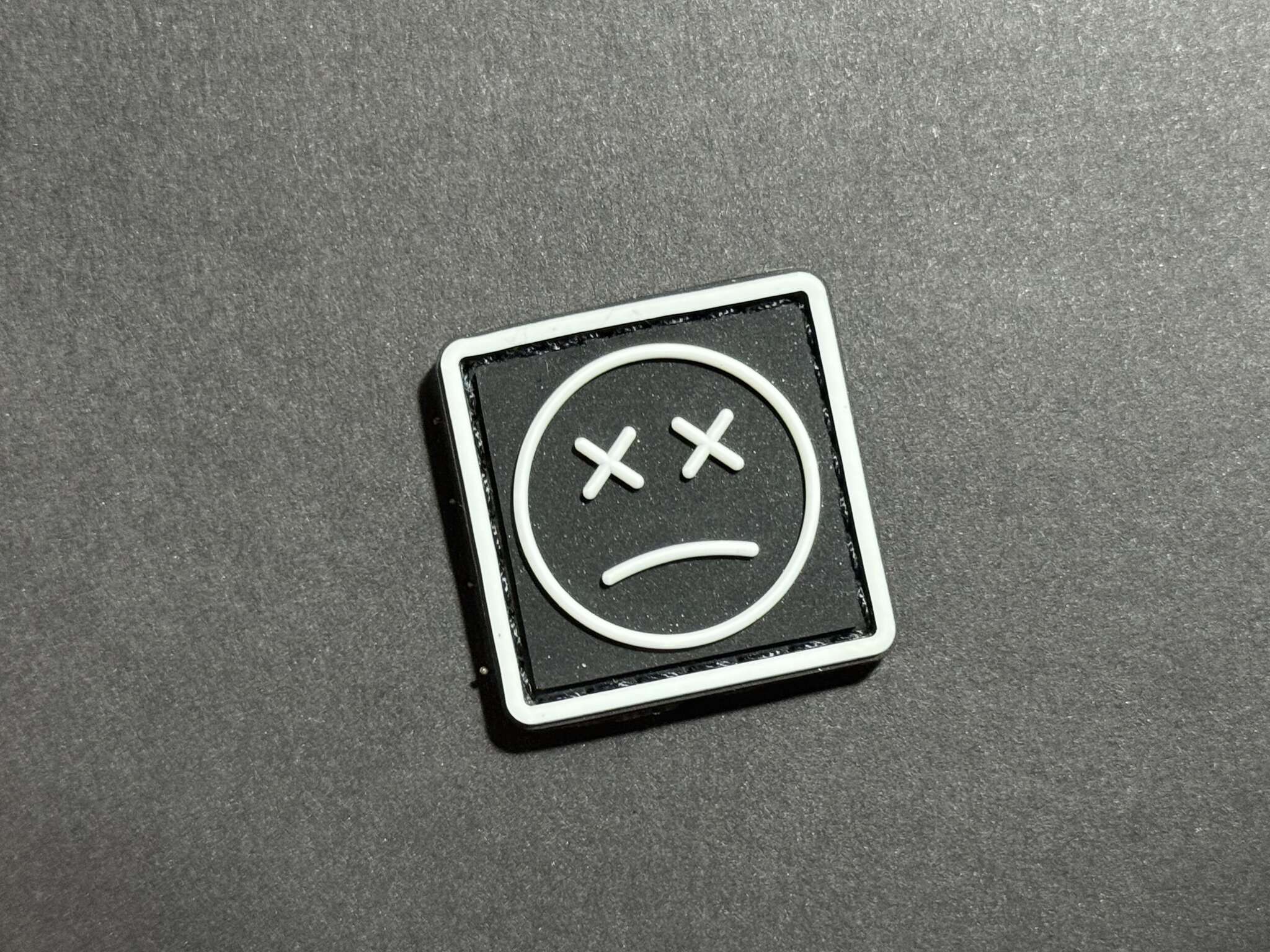 Sad Face Ranger Eye PVC Patch with Glow In The Dark GITD effect for EDC gear