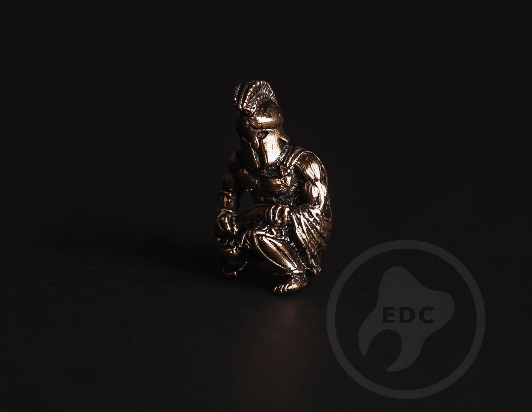 Ultra-lightweight Spartan warrior bead on a minimalist knife lanyard.-1