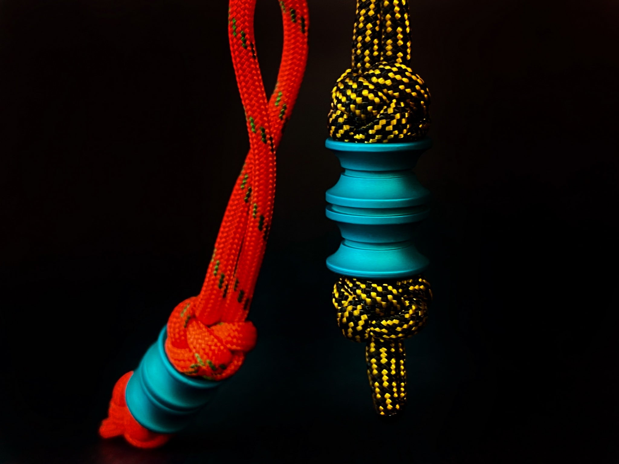High-quality matte teal lanyard bead for custom knives and keychains.
