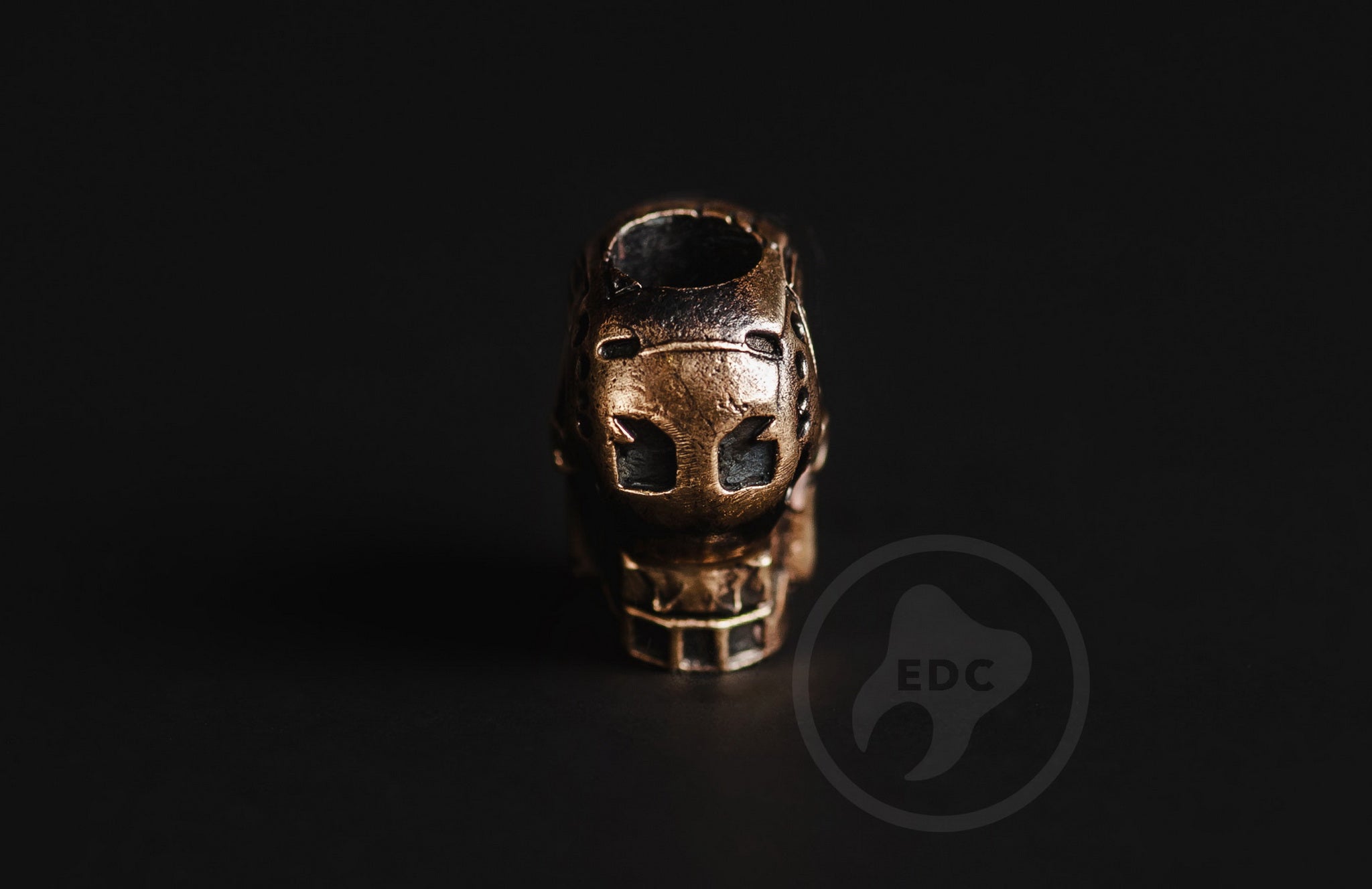 Ultra-slim Terminator brass bead on a lightweight folding knife lanyard.-2