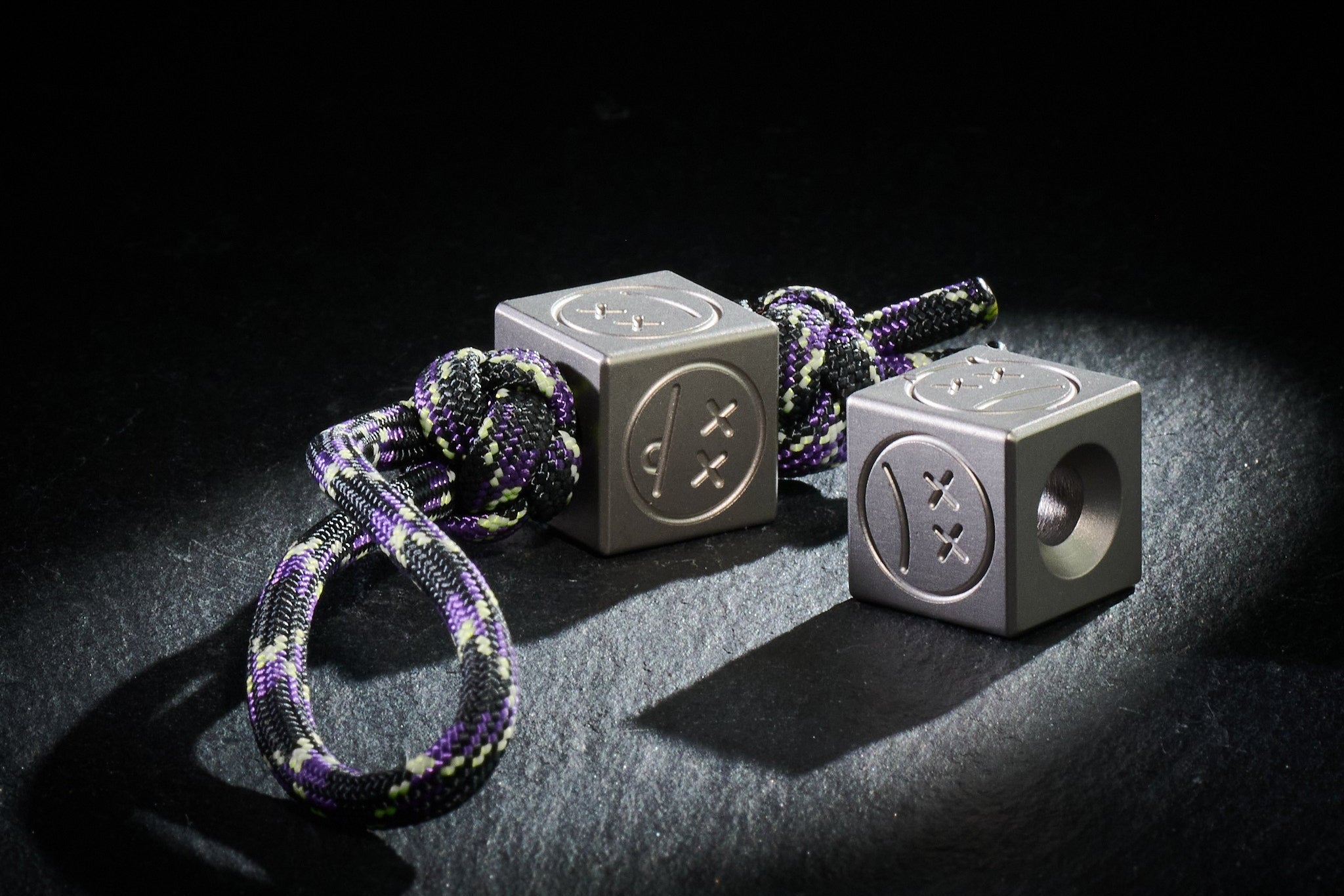 Matte sandblasted finish on a premium titanium EDC knife bead.