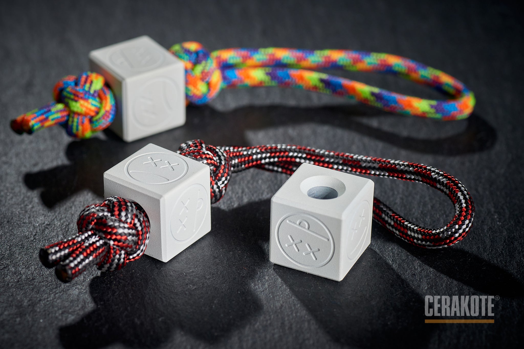 Matte Snow White Cerakote finish on a titanium bead.-1