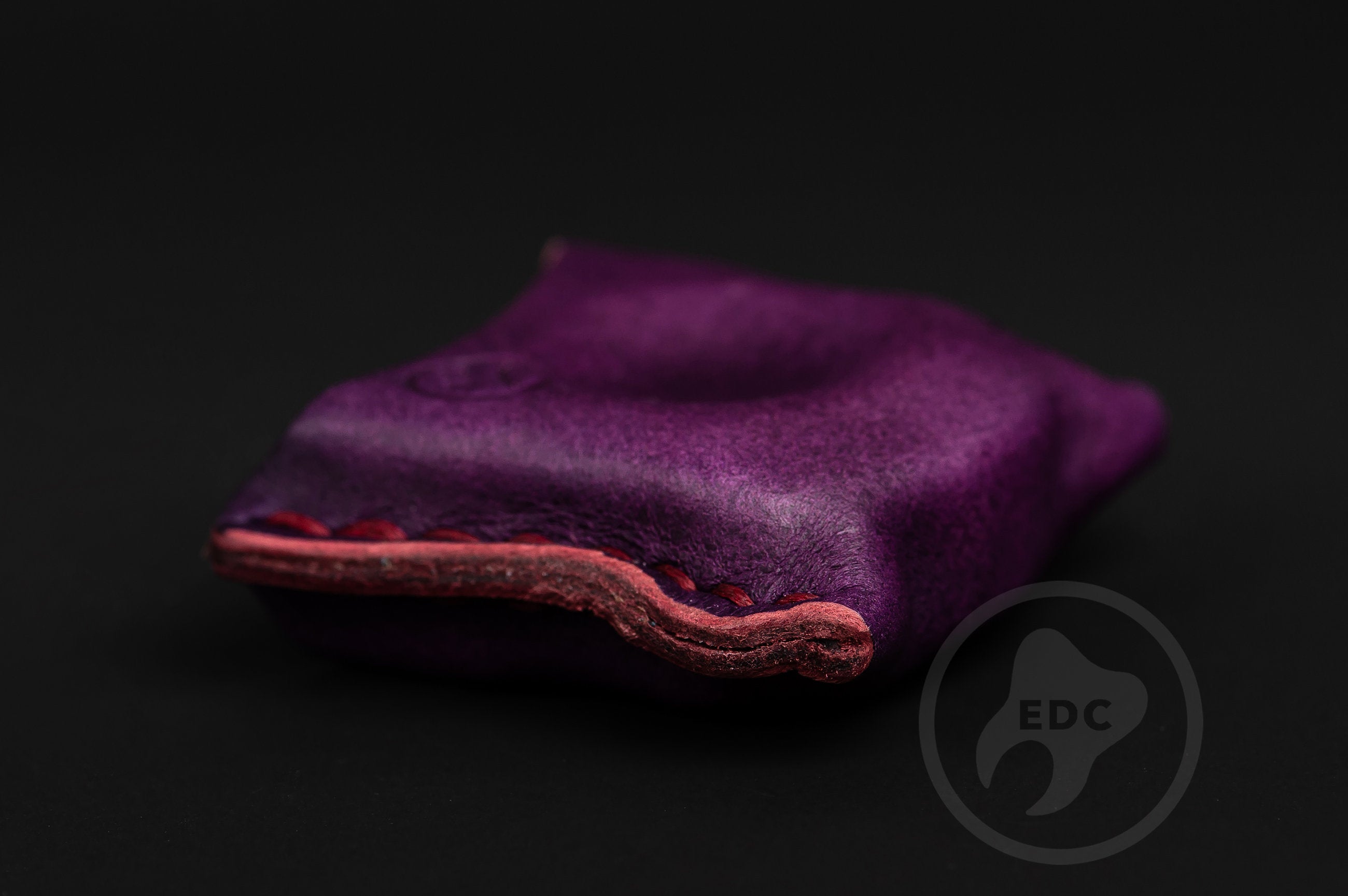 Handmade purple leather EDC pocket organizer Series S01 for gear protection by PocketEDC
