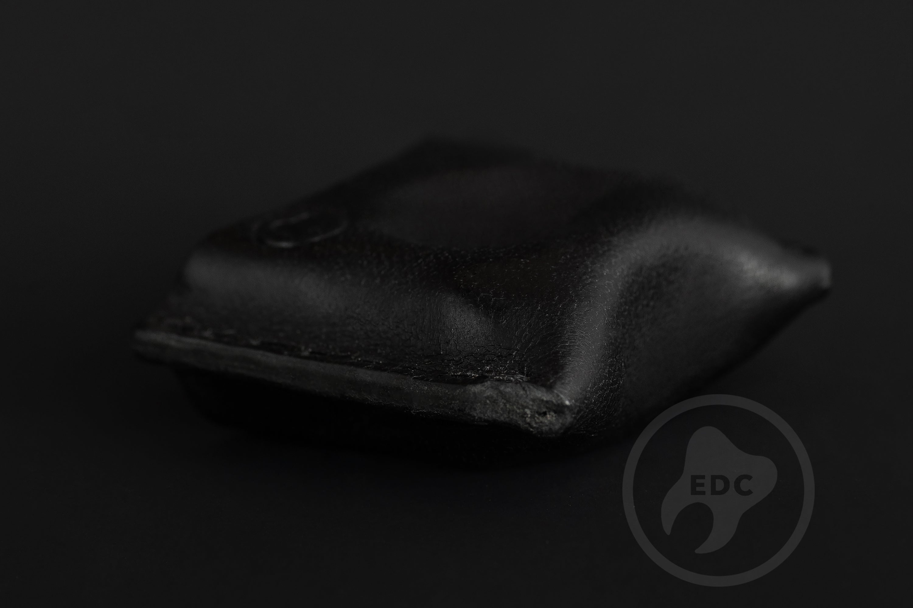 Handmade black leather EDC pocket organizer Series S02 for gear protection by PocketEDC