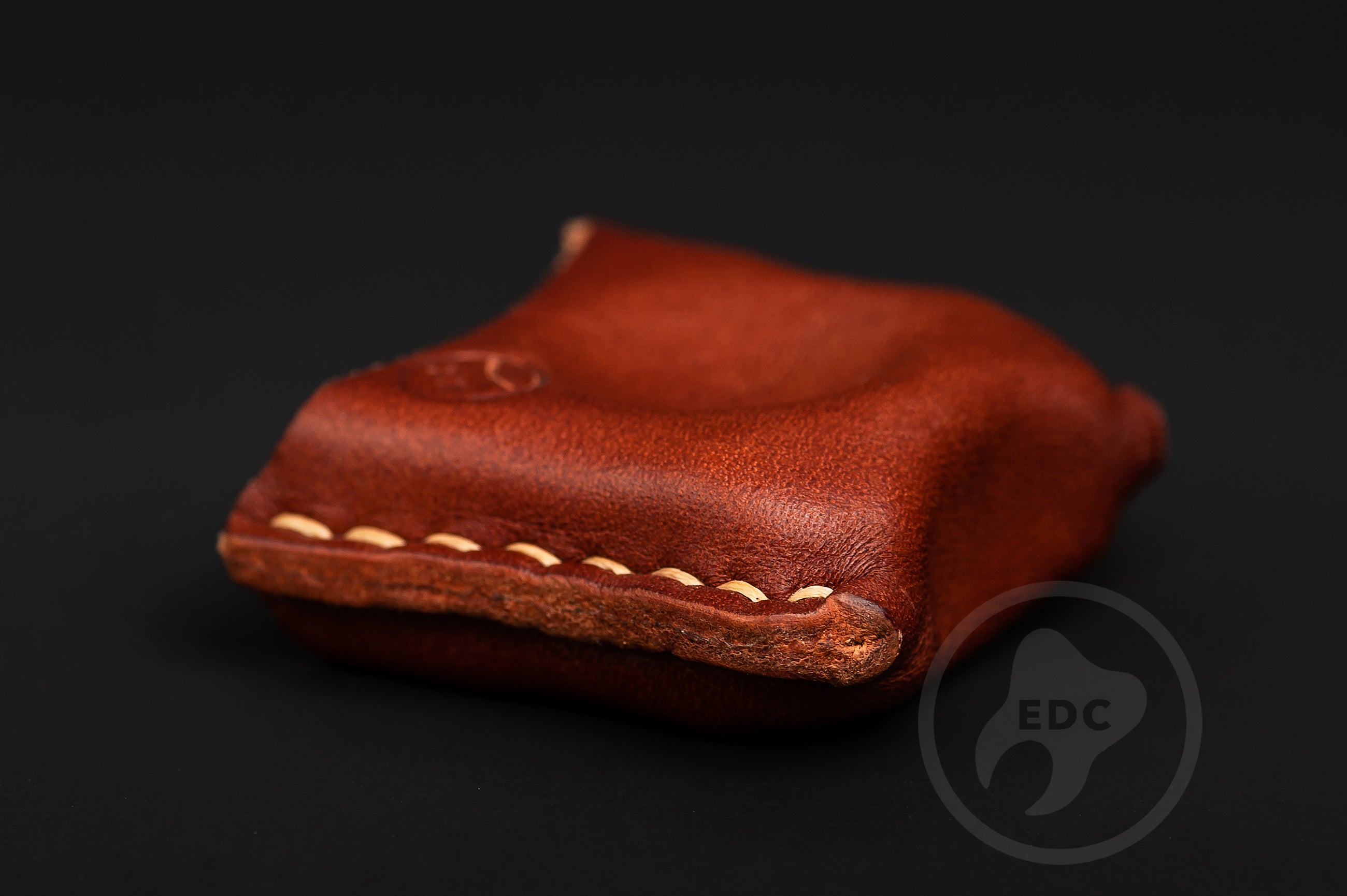 Handmade brown leather EDC pocket organizer Series S02 for gear protection by PocketEDC